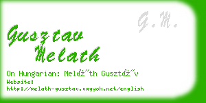 gusztav melath business card